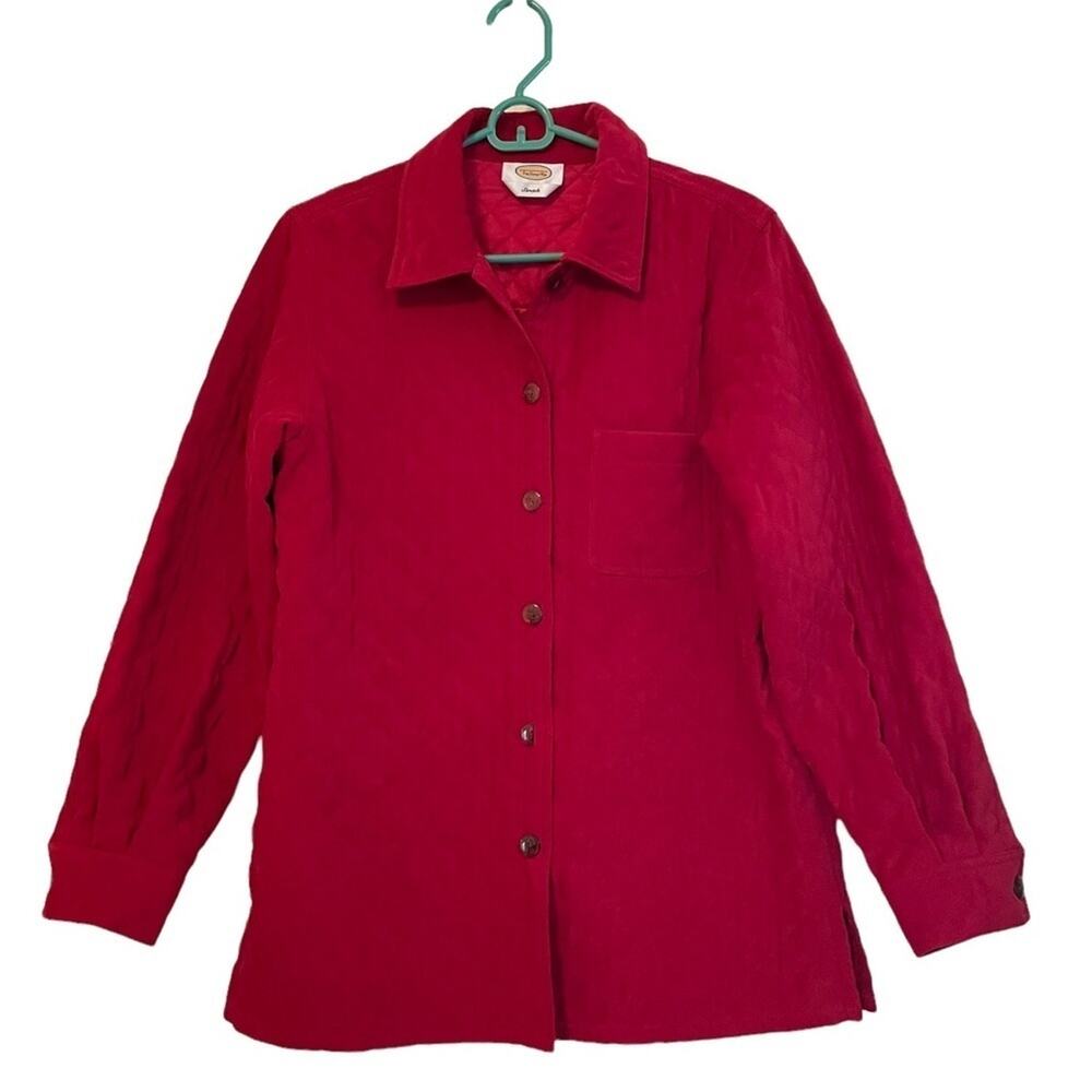 Talbots Red Quilted Lightweight Coat Shacket Small